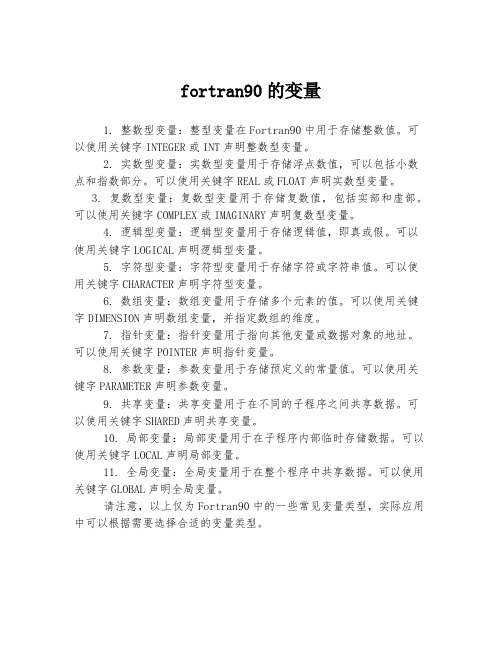 fortran90的变量