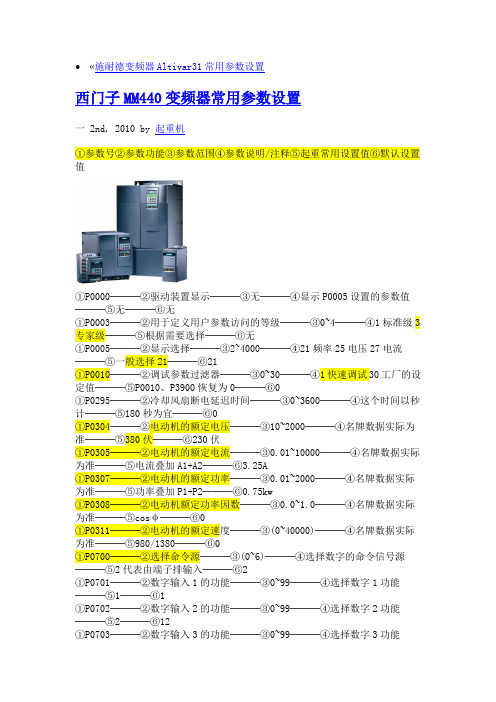 西门子MM440变频器常用参数设置111111111111111111