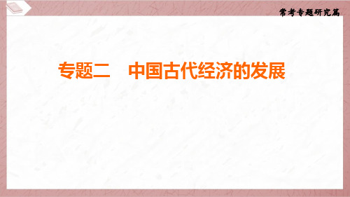 2025年中考历史常考专题研究专题二中国古代经济的发展