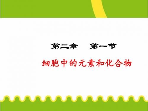 (新)人教版高中生物必修一2.1《细胞中的元素和化合物》优质课件(共44张PPT)