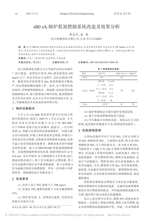 480t_h锅炉低氮燃烧系统改造及效果分析