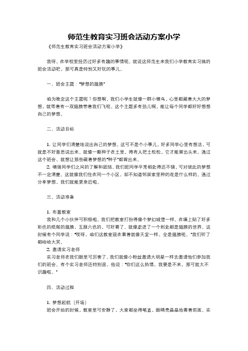 师范生教育实习班会活动方案小学