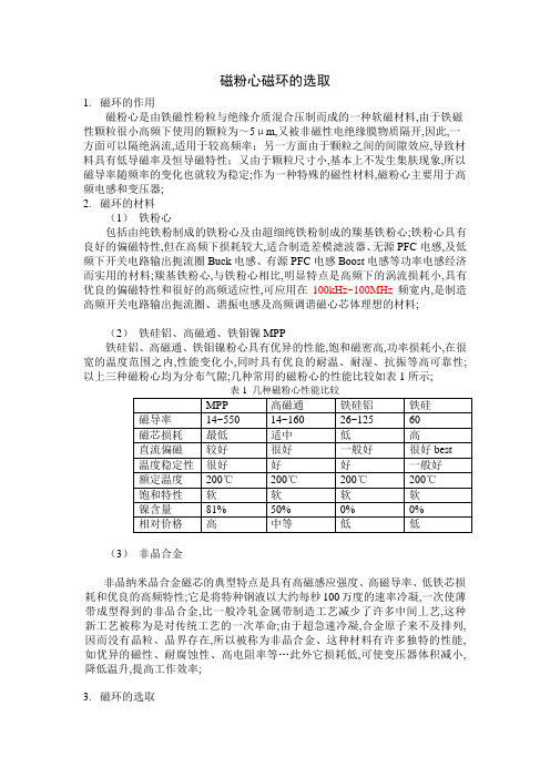 磁环材料选取