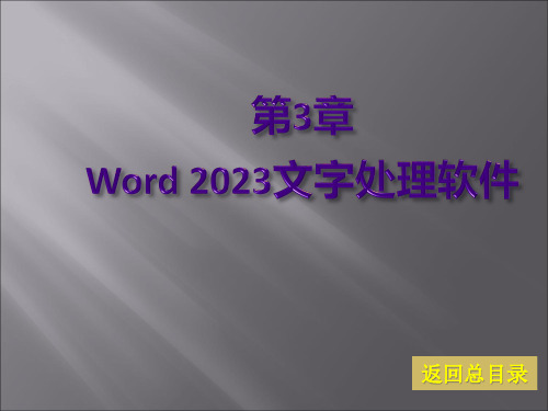 计算机应用基础教程电子教案朱莉萍文字处置软件市公开课获奖课件省名师示范课获奖课件