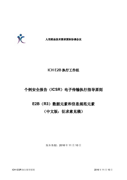 个例安全报告(ICSR)电子传输执行指导原则