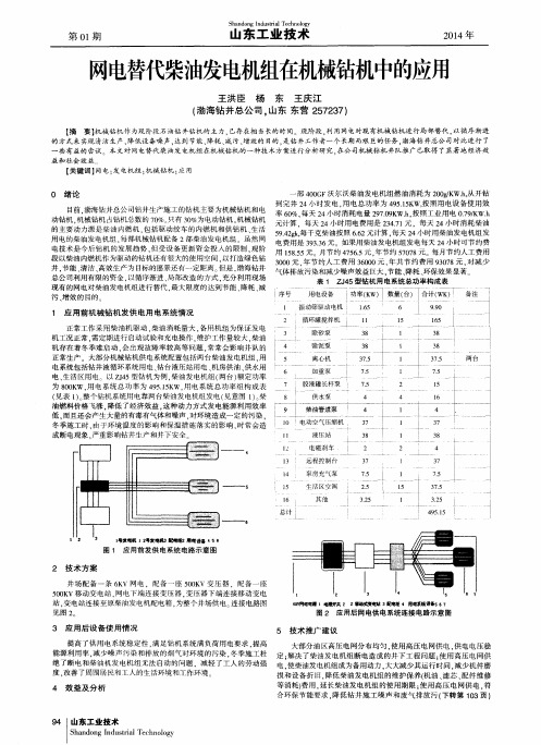 网电替代柴油发电机组在机械钻机中的应用