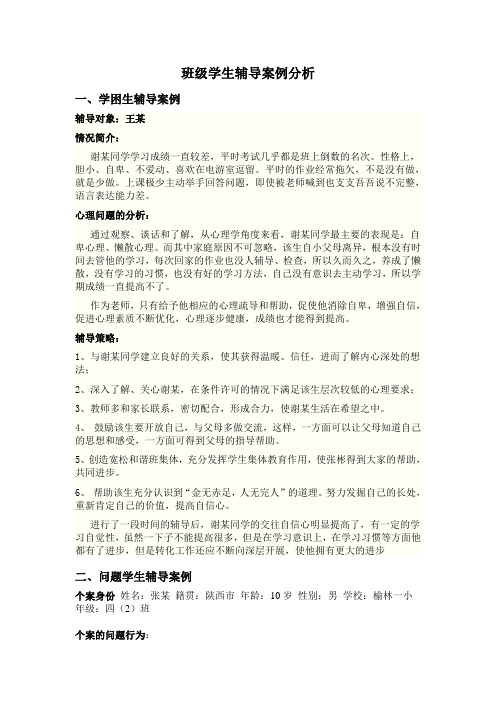 班级学生辅导案例分析