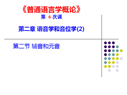 《普通语言学》第 6 次课