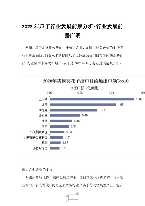 2023年瓜子行业发展前景分析：行业发展前景广阔