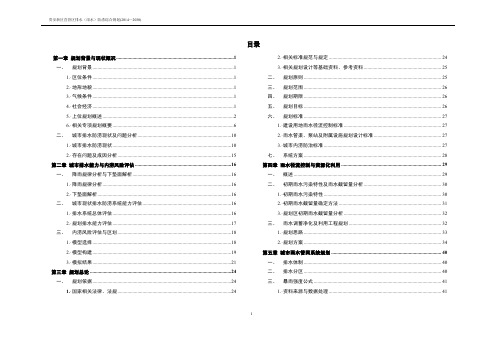 XX城市排水防涝综合规划说明书