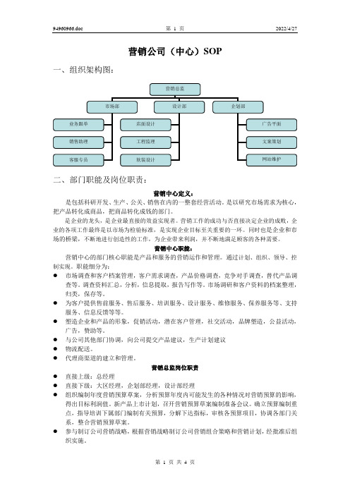 营销公司SOP