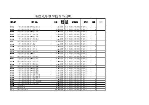 晒经九年制学校图书台帐