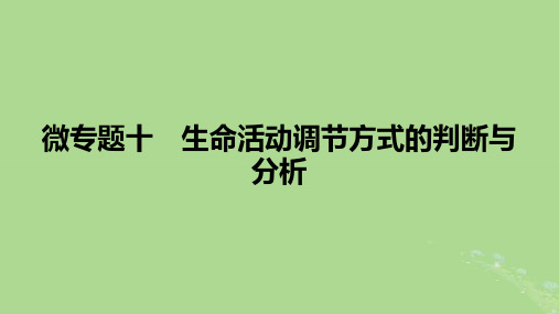 2025版高考生物一轮总复习选择性必修1微专题10生命活动调节方式的判断与分析课件