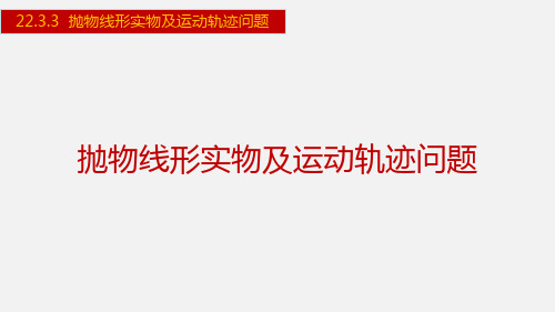 抛物线形实物及运动轨迹问题课件