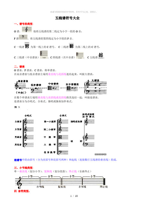 五线谱符号大全