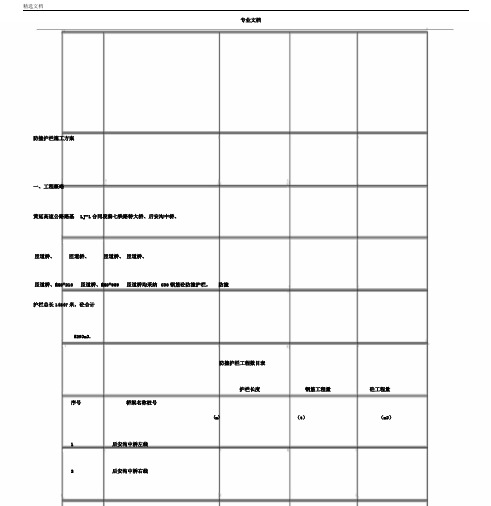 桥梁防撞护栏专项施工方案