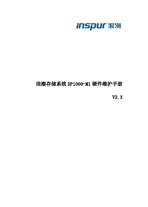 浪潮存储系统 DP1000-M1 硬件维护手册说明书