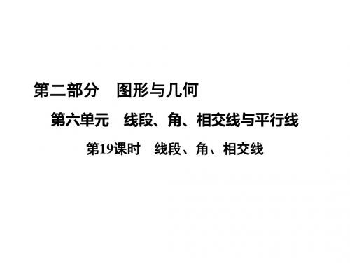 2019年秋九年级数学复习课件:第六单元 第19课时 线段、角、相交线