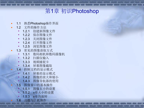 hotoshop学习第1章Photoshop操作基础