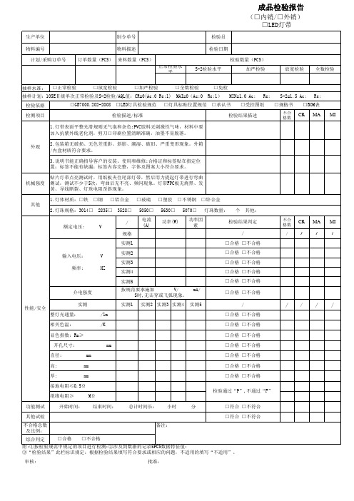 PZGLI007-376 成品检验报告(LED灯带)A0