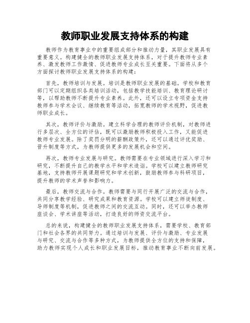 教师职业发展支持体系的构建