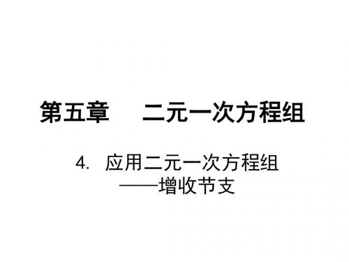 5.4应用二元一次方程组——增收节支