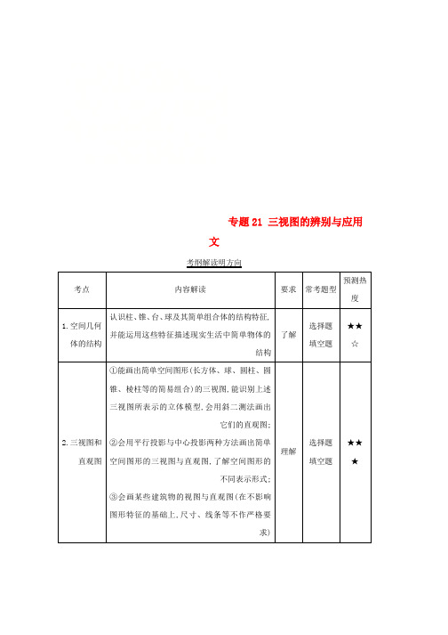 三年高考2016_2018高考数学试题分项版解析专题21三视图的辨别与应用文含解析word格式