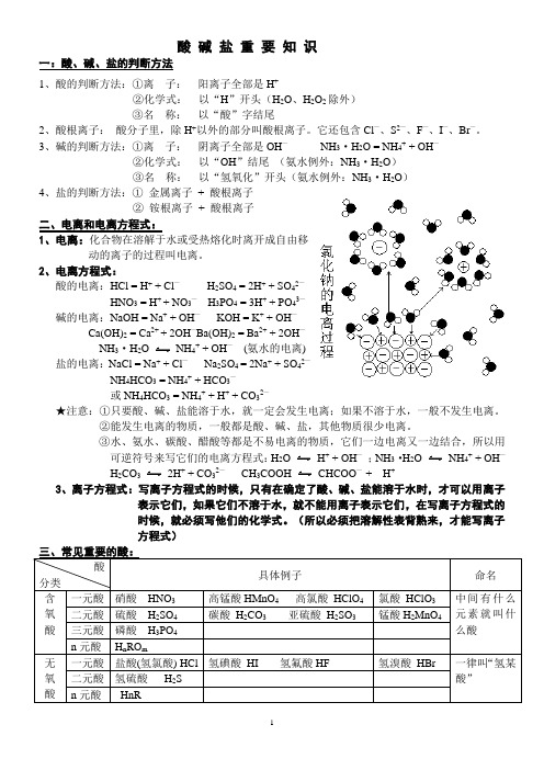 初中酸碱盐知识指导(化学)