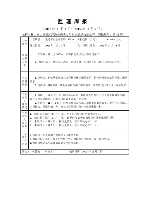 惠群周报2015第45周