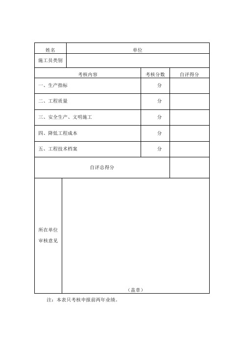 业绩量化指标考核表(全)