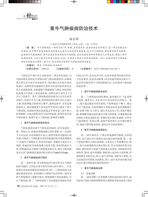 黄牛气肿疽病防治技术