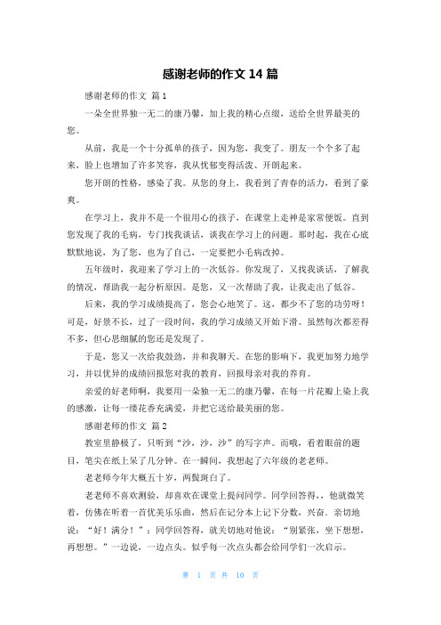 感谢老师的作文14篇