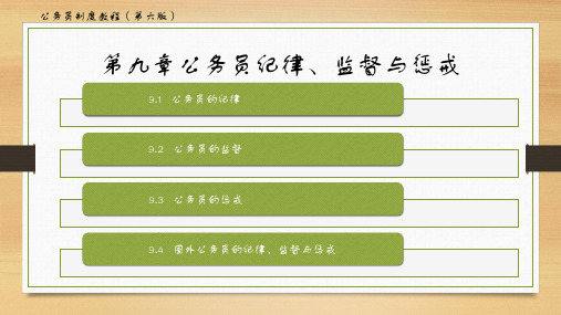 公务员制度教程(第六版)第九章——公务员纪律、监督与惩戒