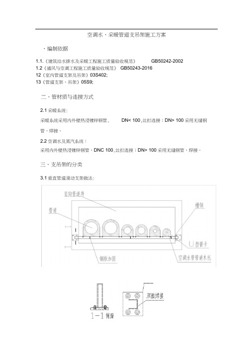 空调水,采暖管道支吊架施工方案(20201004032143)