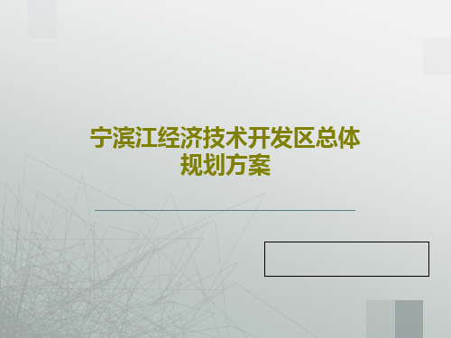 宁滨江经济技术开发区总体规划方案52页PPT