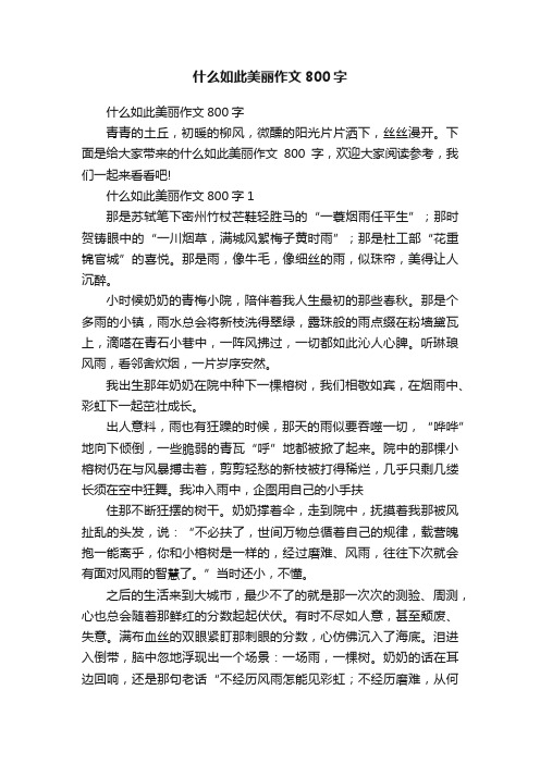 什么如此美丽作文800字