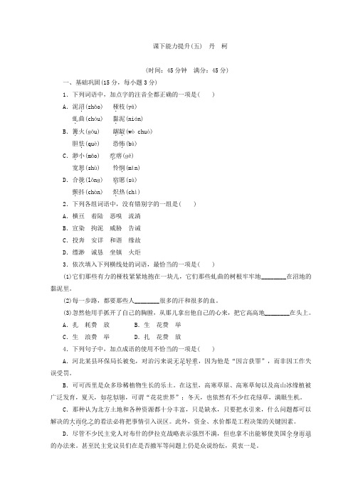 高二语文人教版选修外国小说欣赏习题：课下能力提升(五) 丹 柯+Word版含答案