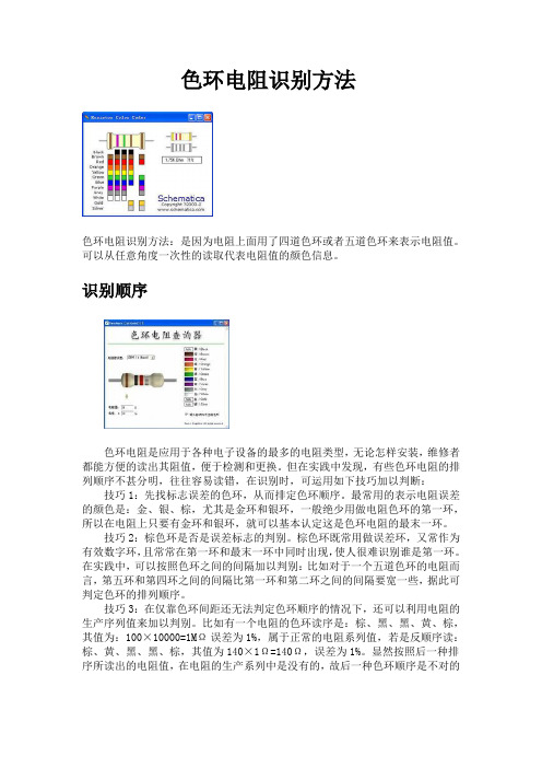 色环电阻识别方法