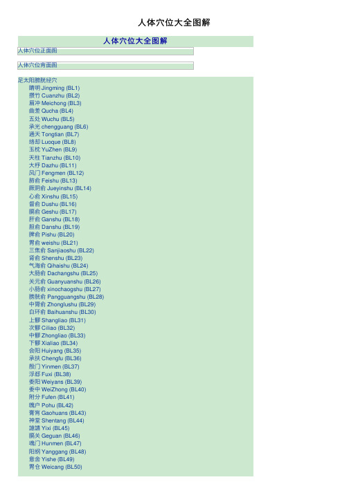 人体穴位大全图解