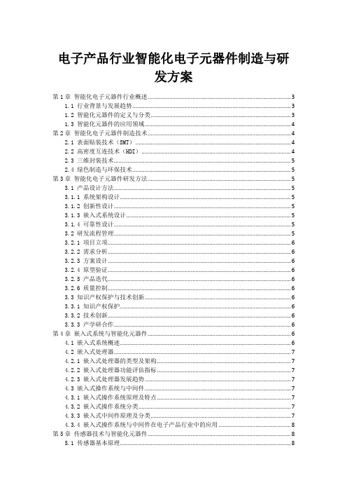 电子产品行业智能化电子元器件制造与研发方案