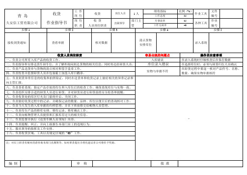 青岛久安信《收货人员作业指导书》