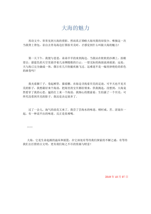抒情作文 大海的魅力-精品