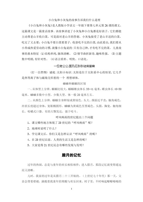 小白兔和小灰兔的故事告诉我们什么道理