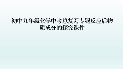 初中九年级化学中考总复习专题反应后物质成分的探究课件PPT