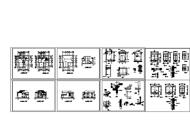 某区域别墅建筑设计施工图纸(共8张)