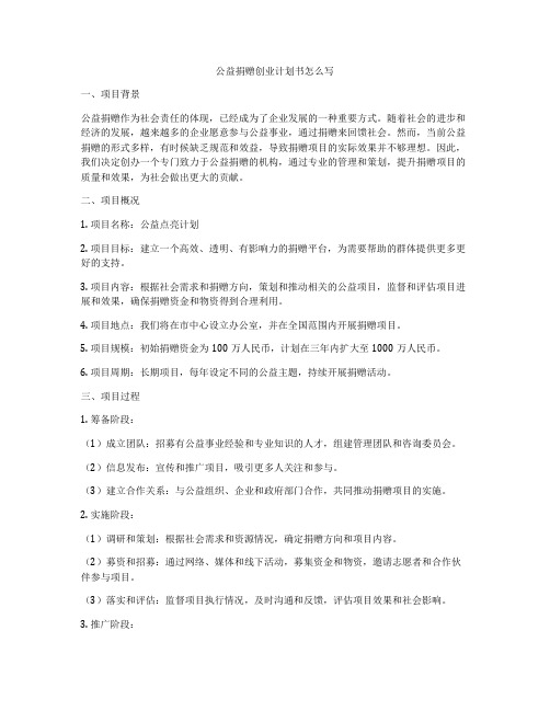 公益捐赠创业计划书怎么写