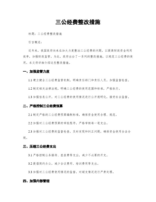 三公经费整改措施