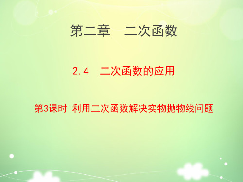 九年级 下册 数学 PPT课件  第2课时  利用二次函数解决实物抛物线问题