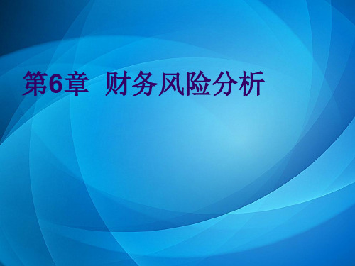 财务报表分析  第6章  财务风险分析