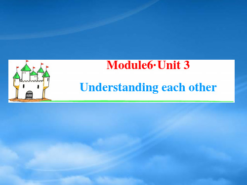 高考英语一轮复习 Module6 Unit 3 Understanding each other课件